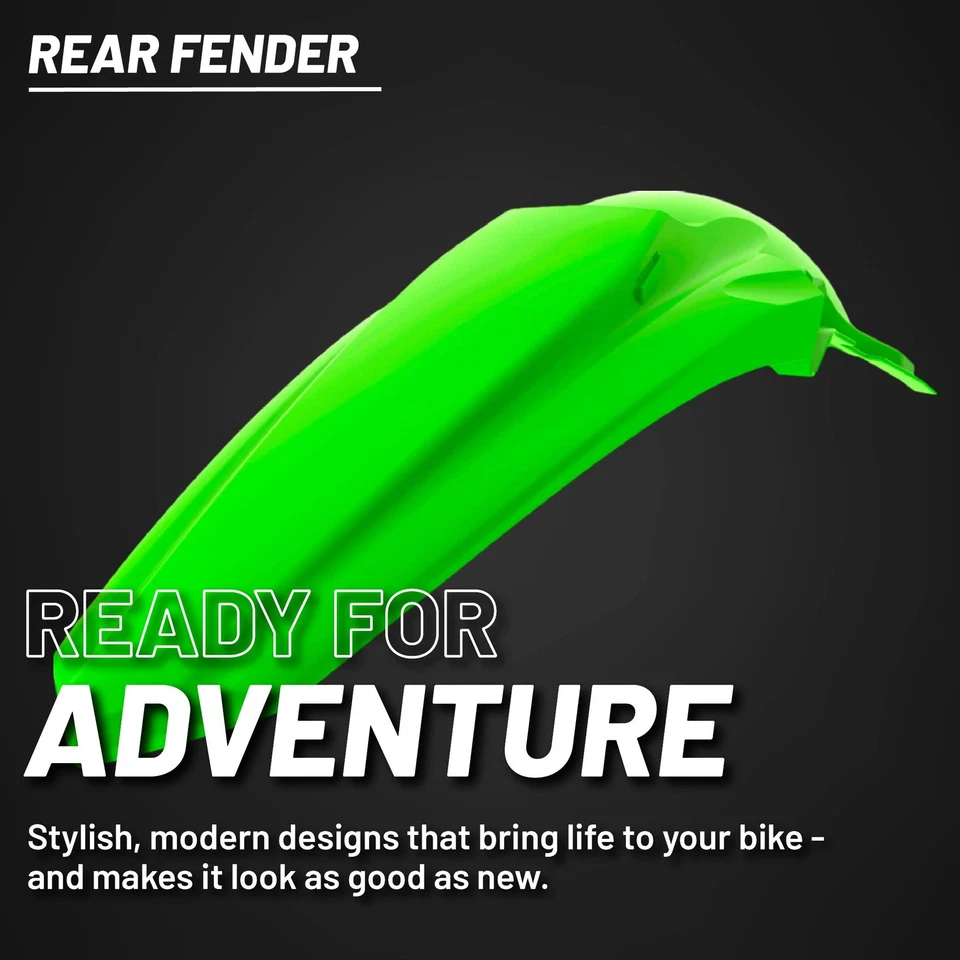 Guardabarros trasero de plástico Polisport MX Restyle para Kawasaki KX125/250 (99-07) motocross Foto 4 de 4