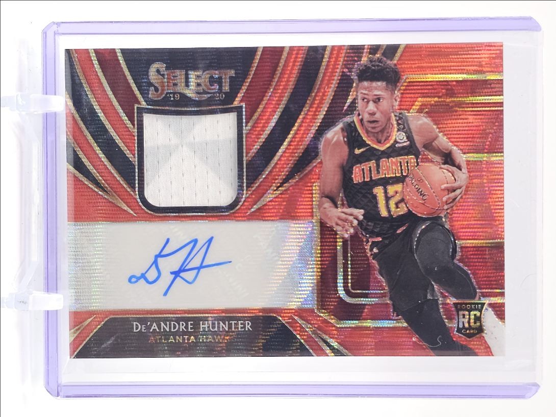 DE'ANDRE HUNTER 2019-20 SELECT RPA ROOKIE PATCH RED WAVE PRIZM RC AUTO Q0333