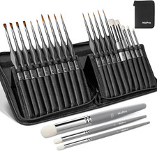Miniature Paint Brushes Dry Brush - 20PCS Model Paint Brush Set with Nylon Case