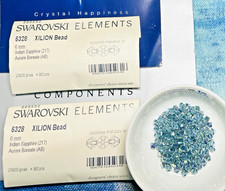Swarovski 5328 6mm Indian Sapphire AB Seal Pack 360pcs Austrian Bicone Crystals