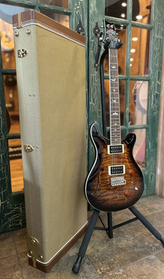 PRS SE Custom 24 Semi-Hollow HH Orange Tiger Smokeburst With Tweed Hard Case