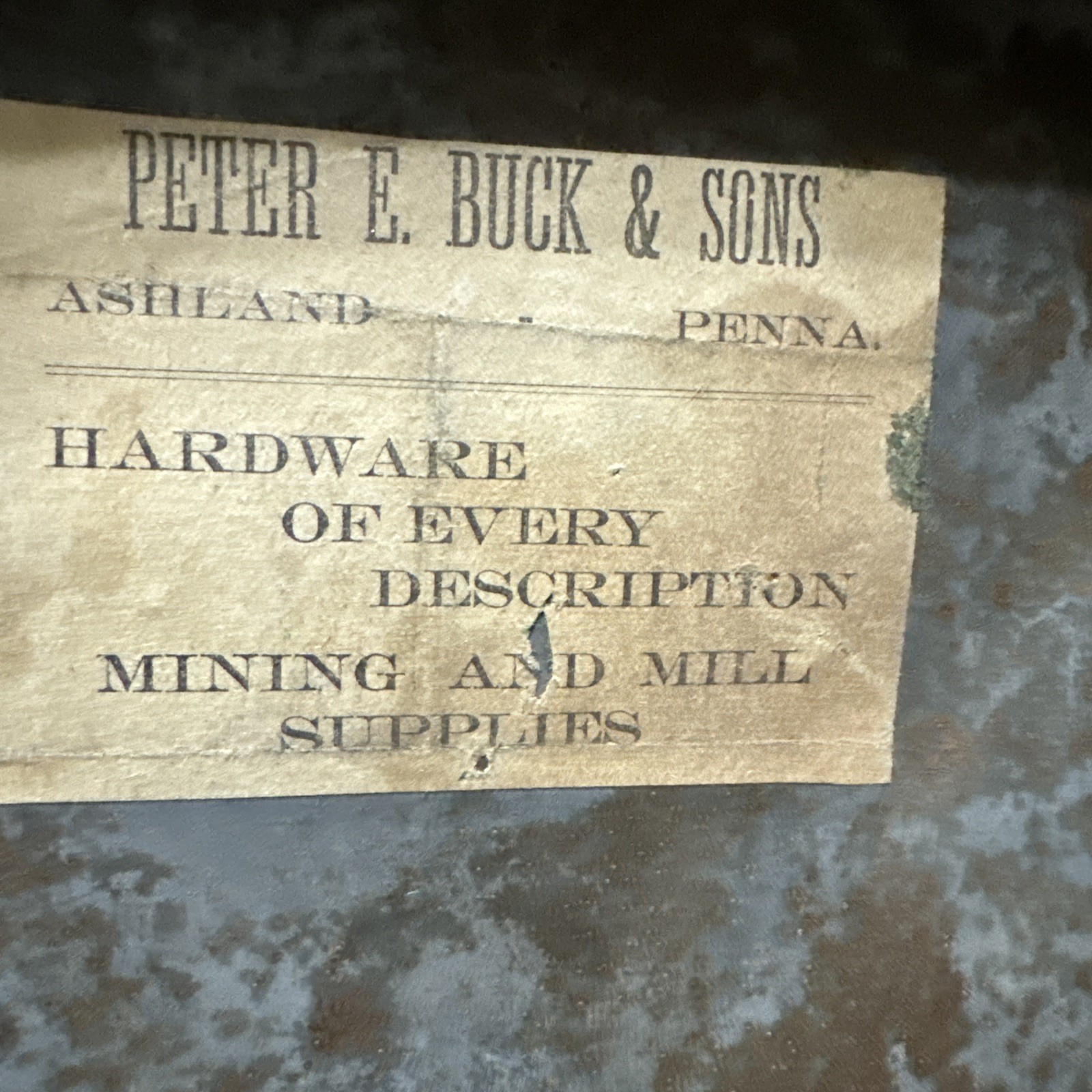Vtg Miners Supply Metal Box / Lunchbox Ashland Pa. Owner James Boyle