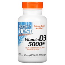 2 X Doctor's Best, Vitamin D3, 125 mcg 5,000 IU , 720 Softgels