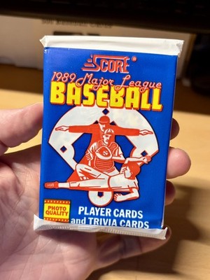 1989 SCORE BASEBALL SEALED PACK 16 VINTAGE TRADING CARDS + TRIVIA CARD