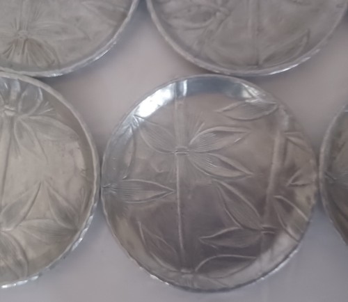 MCM Everlast Forged Aluminum coaster set in Bamboo pattern & caddy - Picture 5 of 8