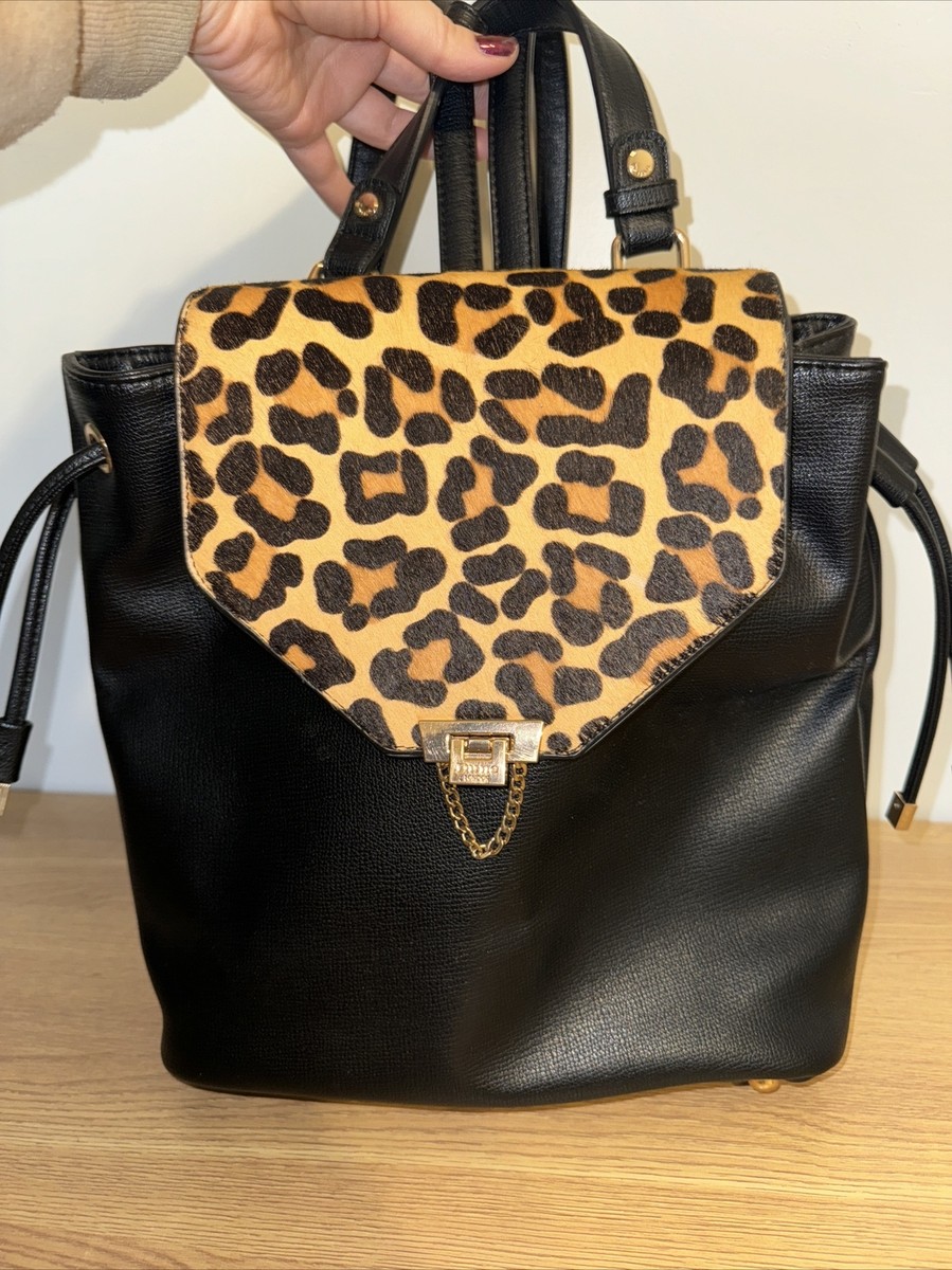 DUNE LONDON GENUINE CALF HAIR SAFFIANO LEATHER CHEETAH LEOPARD