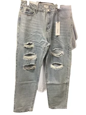 Stndrd Denim Jeans The Baggy 16 Distressed High Waist Loose Fit BNWT