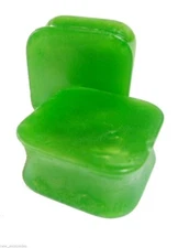 PAIR-Square Pearl Green Acrylic Double Flare Ear Plugs 16mm/5/8" Gauge 