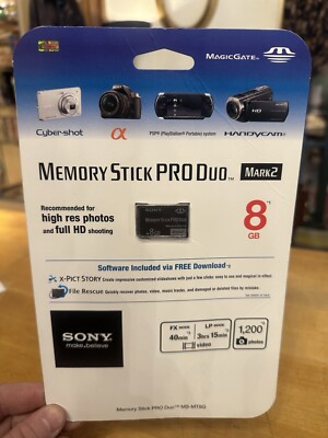 Sony Memory Stick 8GB PRO Duo Mark 2 Camera Camcorder Flash Card 8GB NEW