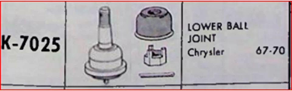 Rótula inferior Moog K7025 Dodge Ram Van D150 camión Imperial 67-00 Foto 2 de 2