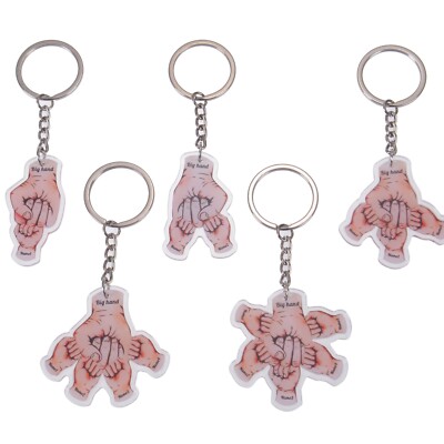 Pendantify Personalized Acrylic Multiple Fist Bump Hand Keychain with Name