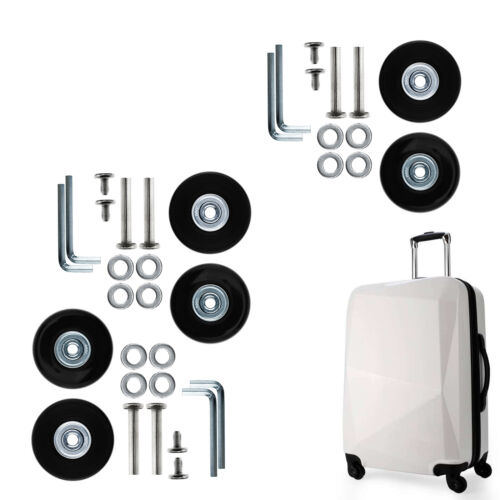 UNA/DUE coppia ruota di scorta ruota gomma metallo per trolley valigia bagagli 50*18 mm - Foto 1 di 7