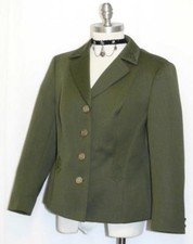 GREEN WOOL JACKET German Women Hunting Riding SHORT Winter Suit B41" / 10 M