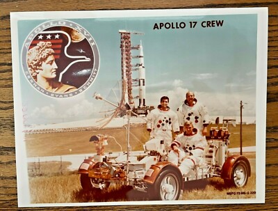 Rare 1972 NASA Marshall MSFC Annotated APOLLO 17 CREW Kodak Photograph 2200-101