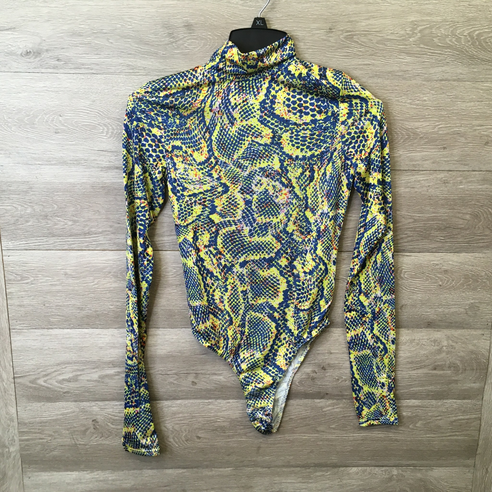Collusion Womens Size 4 Yellow Snake Print Long Sleeve Bodysuit NWOT | eBay
