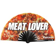 Meat Lover Premium Bamboo Folding Clack Hand Fan Rave Festival Pride LGBTQ Fan