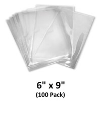 100ct 6"x9" Clear Flat Cello/Cellophane Shrink Wrap Treat Impulse Sealer Bags