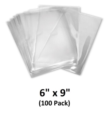 100ct 6''x9'' Clear Flat Cello/Cellophane Shrink Wrap Treat Impulse Sealer Bags