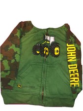 John Deere Toddler Boys Zip Up Sweatshirt Jacket Hoodie With Pockets Size 18M
