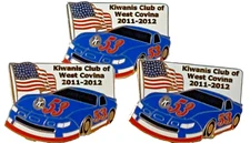 Kiwanis Club of West Corvina 2011-2012 Racecar Lapel Pins Lot of 3