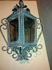 LANTERNA LAMPIONE LAMPADA ANTICA DA MURO FATTA A MANO FERRO BATTUTO