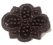 Brown Plum Pearl Beads 3  lace appliqu s 1 Piece