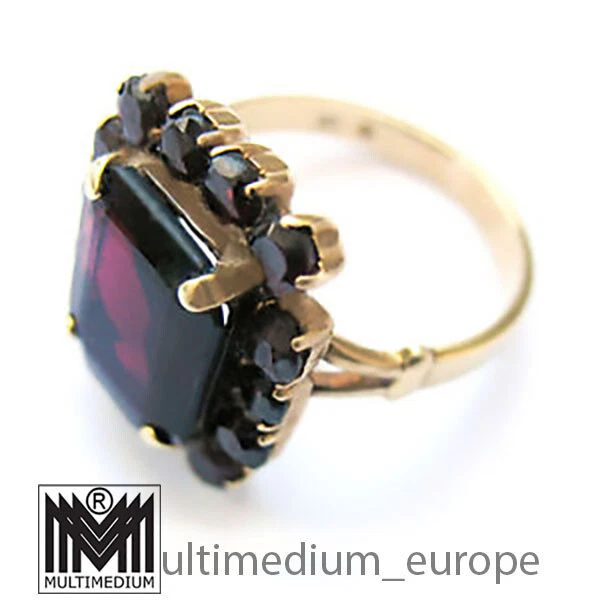 333er Gold Granat Ring facettiert geschliffen garnet ring 8ct beveled - Bild 3 von 4