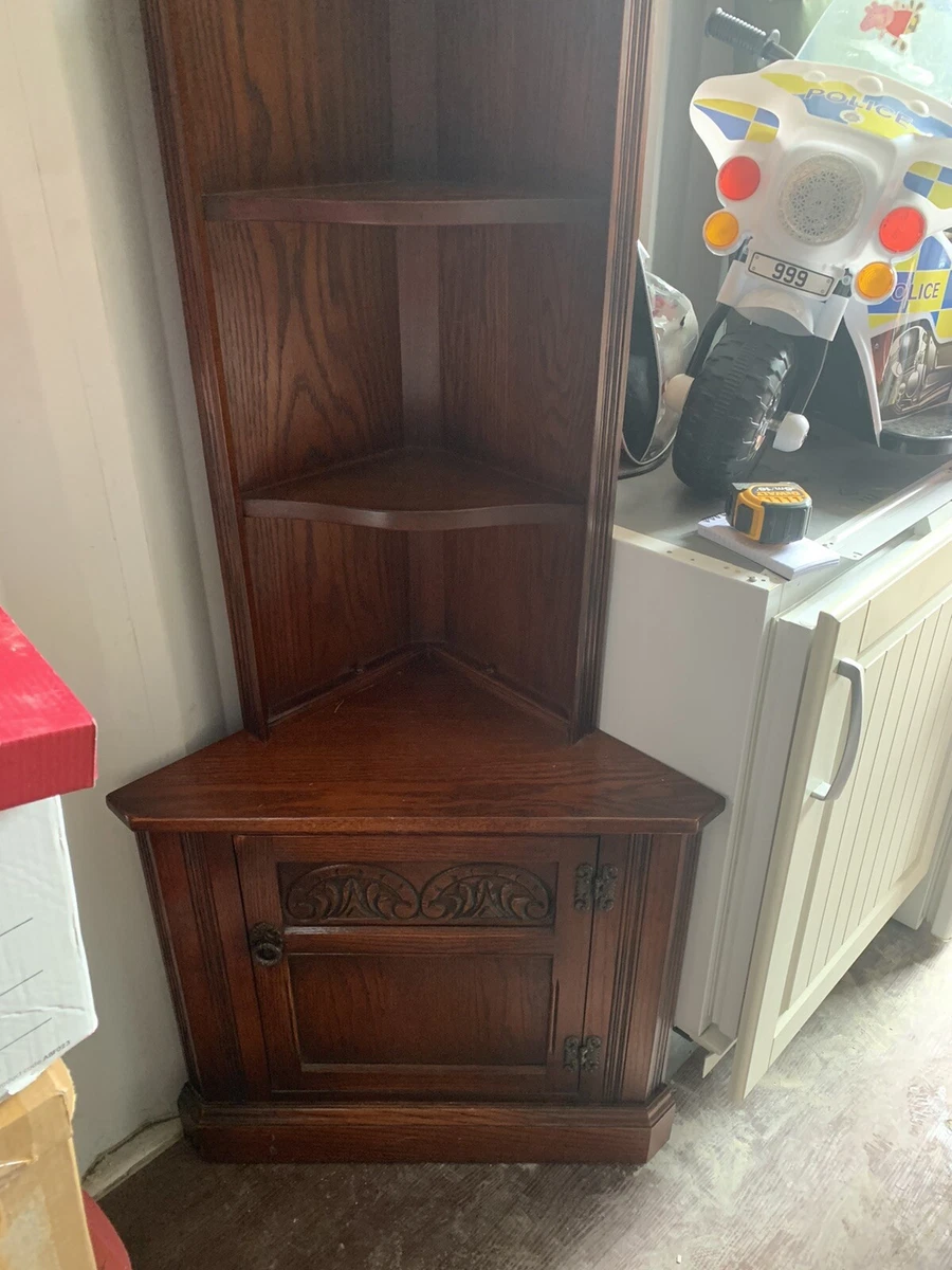 Dark wood corner cupboard deals