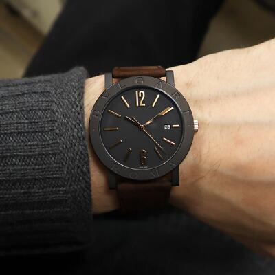 New Bvlgari 103219 Solotempo 41mm Black Dial Steel Automatic Mens