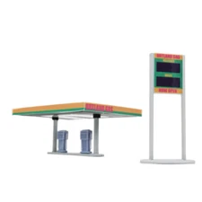 Outland Models Railway Scenery Gas Station 1:87 HO Scale
