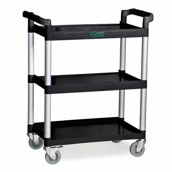 3 Shelf Rolling Utility Cart Restaurant Mobile Bus Carts Black 32 X 16