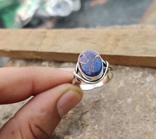 Purple Copper Turquoise Gemstone Ring 925 Sterling Silver Gift For Girlfriend