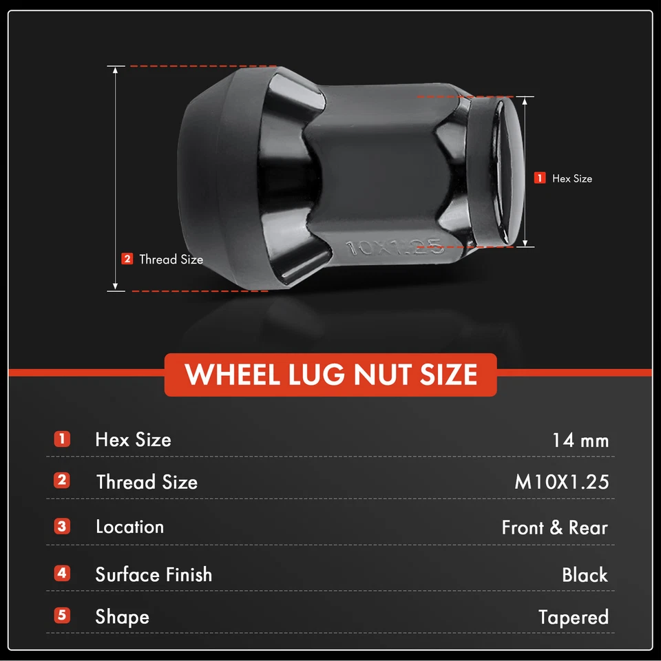 Tuerca de rueda 16 piezas M10x1.25 para Honda Suzuki Textron todo terreno Yamaha Polaris Foto 2 de 4