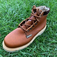 Women's Construction Work Boots Leather Brown Oil/Water Resistant