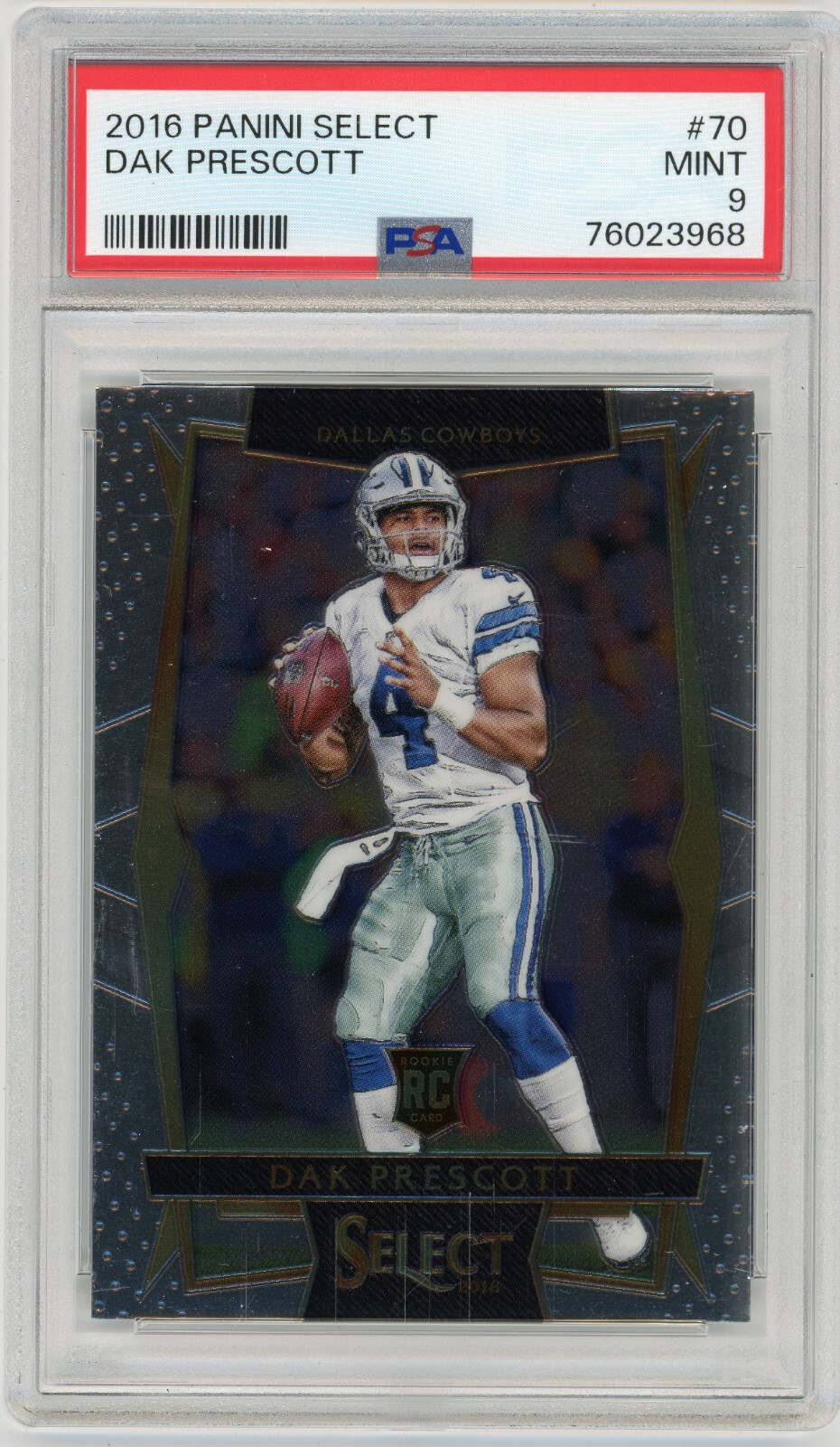 DAK PRESCOTT 2016 Panini Select Rc #70 PSA 9 Dallas Cowboys Rookie 68