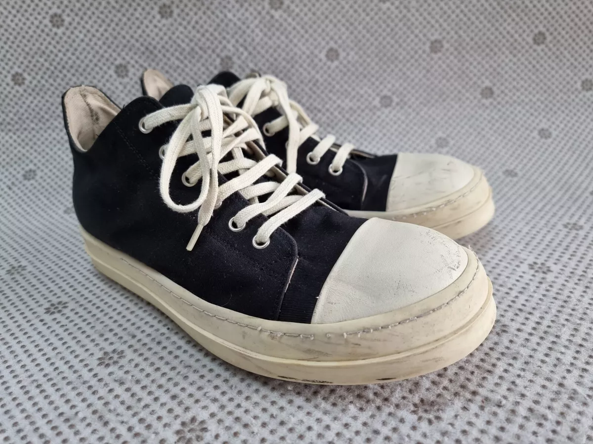 Authentic Rick Owens Drkshdw Black Cotton High Sneakers 42