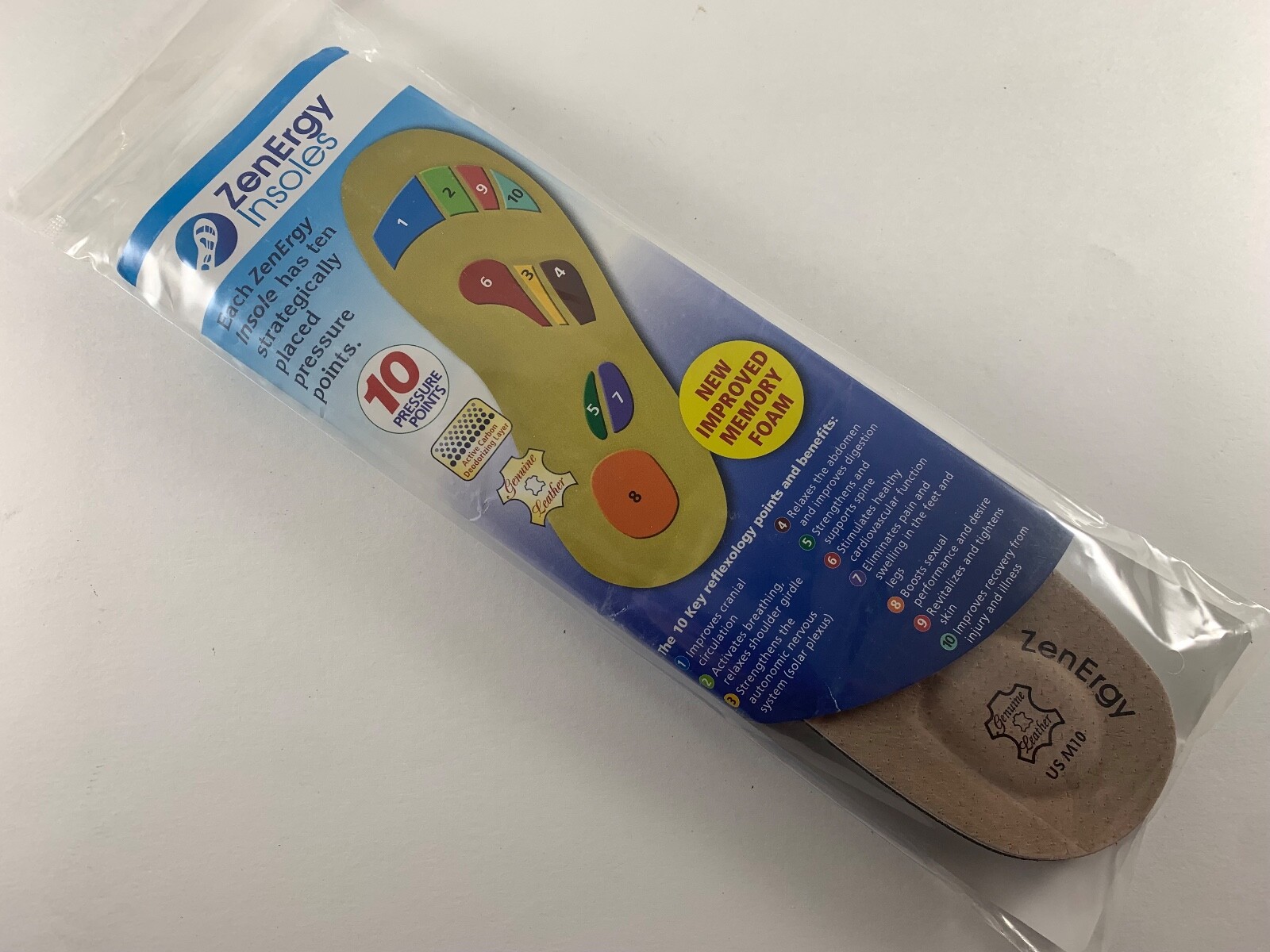 ZenErgy Insoles 10 Pressure Points Reflexology Benefits Insoles Size US