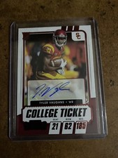 2021 Panini Contenders Draft Picks Tyler Vaughns College Ticket Red Foil RC Auto