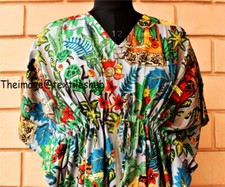 Women's Indian Nigh Robe Kaftan Dressing Gown One Size Long Maxi Dresses Caftan