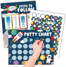 Hadley Designs Space Potty Training Chart for Boys w/ Stickers 8.5x11"