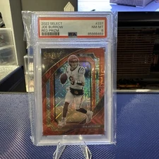 JOE BURROW 2022 SELECT SUITE LEVEL FOOTBALL RED PRIZM /49 PSA 8 Q3916