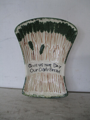 1964 Give Us This Day Our Daily Bread Ceramic Plate Hand Painted 9-3/4''