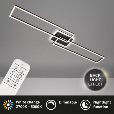 LED Deckenleuchte Kronleuchter modern Lampe dimmbar CCT Fernbedienung 110cm schwarz