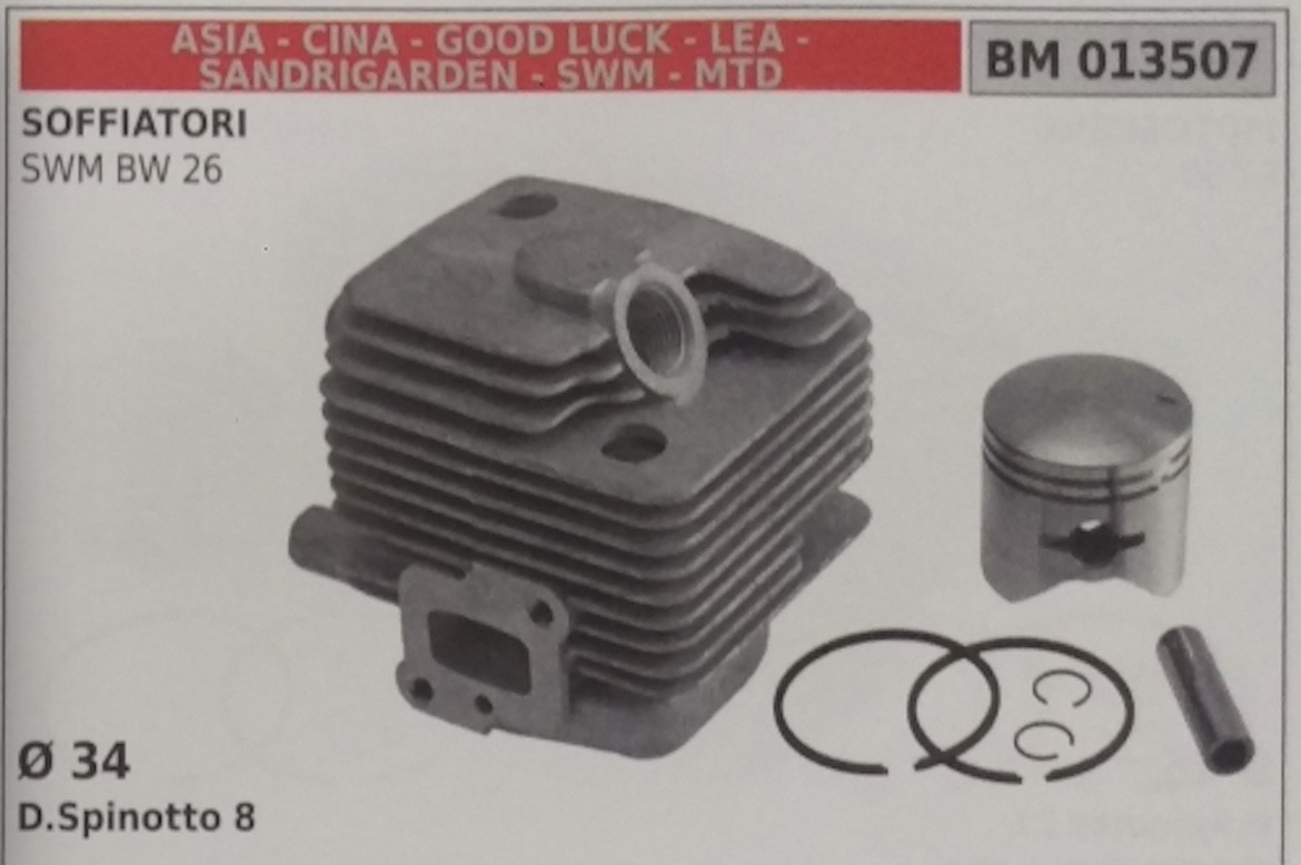 CILINDRO COMPL PISTONE SOFFIATORE importazione cinese SANDRIGARDEN SWM BW 26