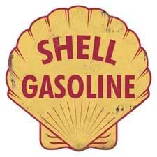 LARGE 36" Shell Gasoline Gas & Oil Station Reproduction Metal Sign, Barn Garage
