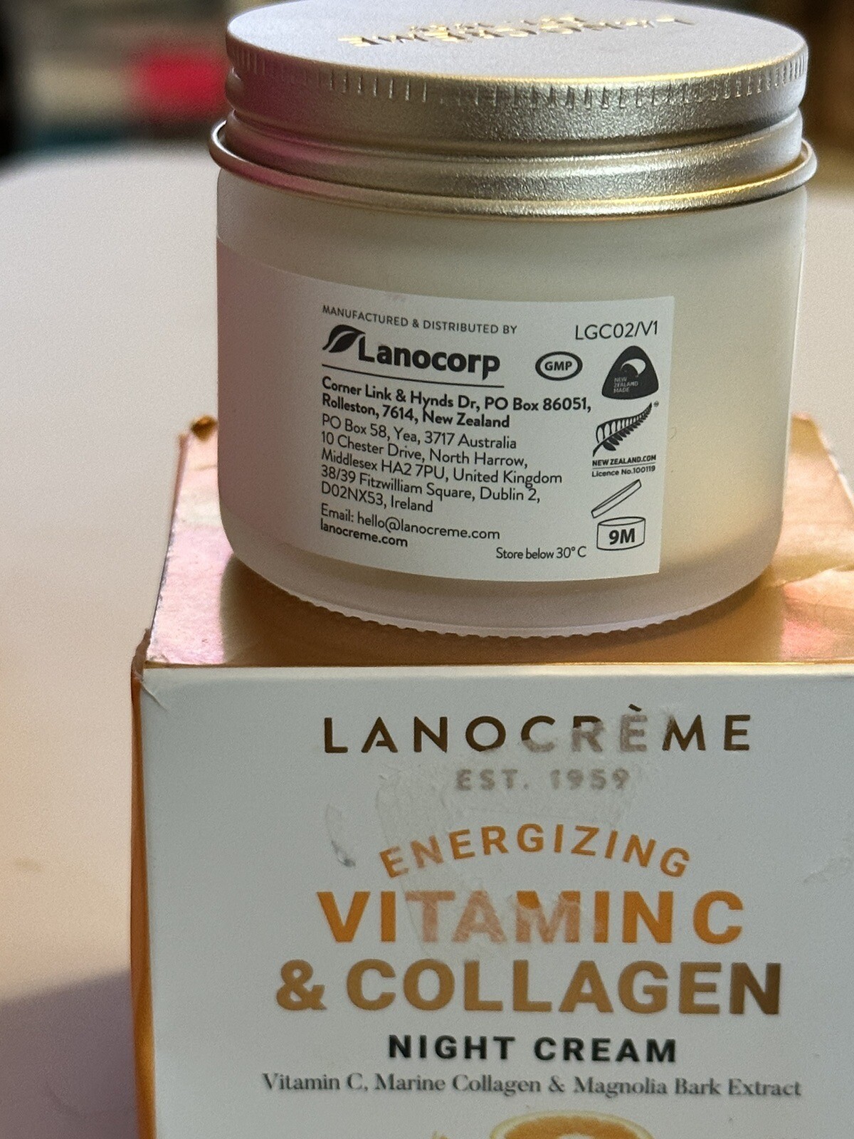 2 Pack Lanocreme ENERGIZING Vitamin C & Collagen Night Cream 1.76 oz