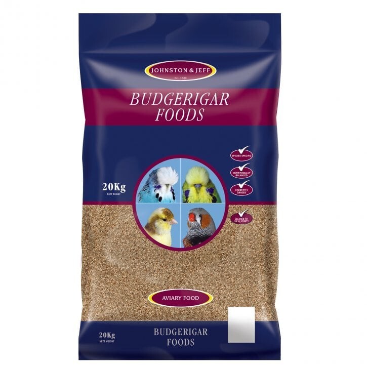 Johnston & Jeff Expert Budgerigar Budgie Seed Aviary Food 20kg