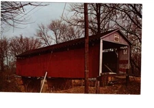 Vintage Vigo County Indiana Irshman's Covered Bridge Unposted Postcard #577