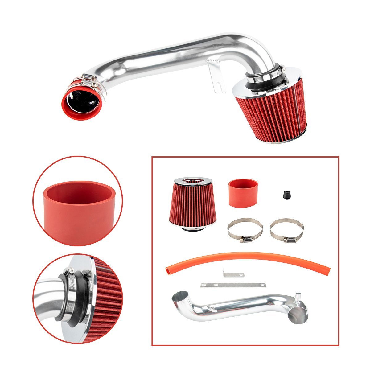 FOR 2001-05 Honda Civic 1.7L 2.5" INCH Car Cold Air Intake System Kit+ filter