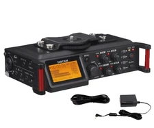 TASCAM DR-70D 4-Channel Linear PCM Audio Recorder for DSLR Cameras with Adapter